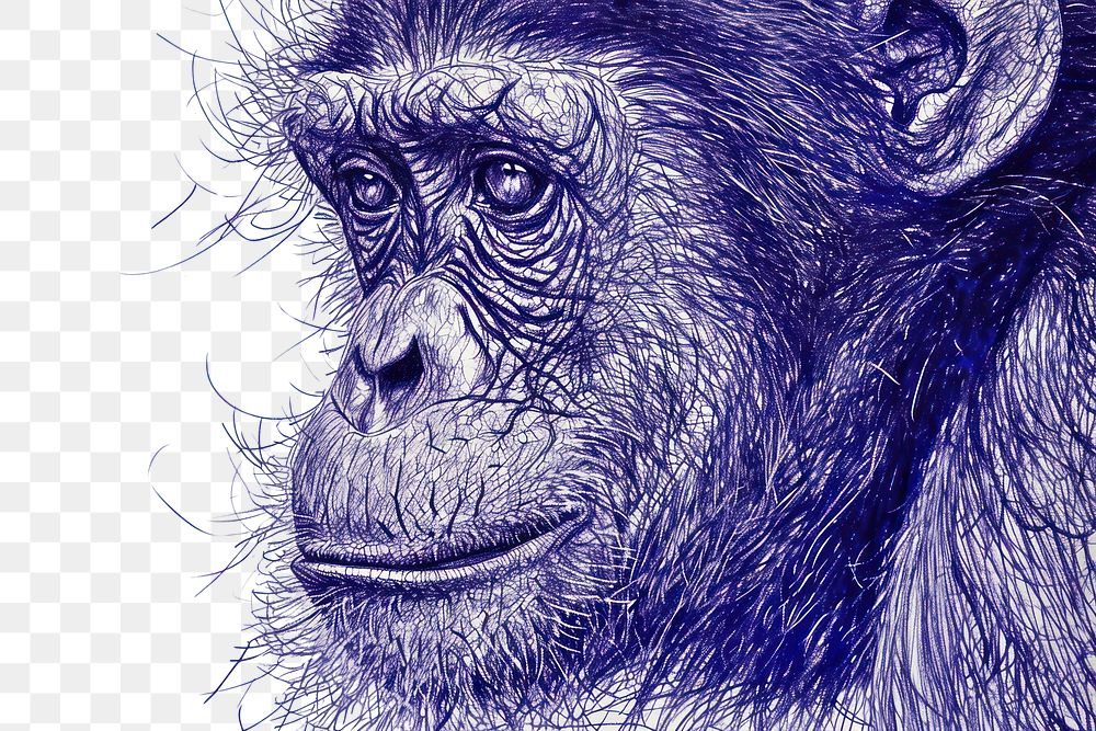 PNG  Drawing monkey ape wildlife animal.