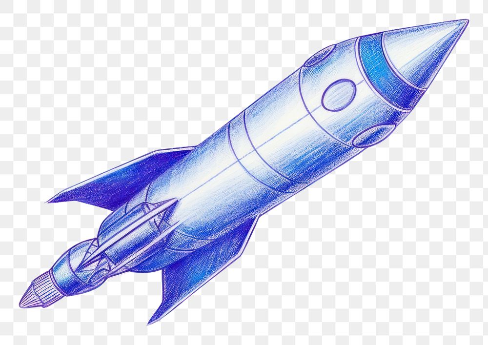 PNG  Drawing rocket missile sketch blue.