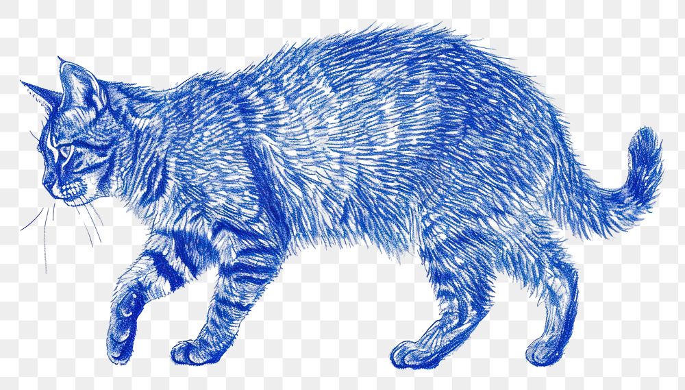 PNG  Drawing cat walking sketch animal mammal.