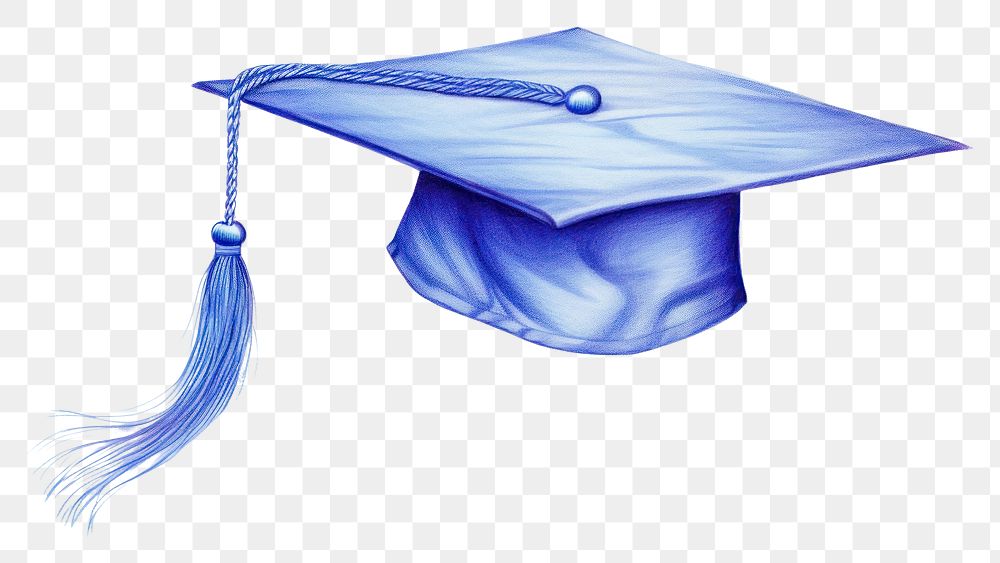 PNG  Drawing graduation hat sketch paper blue.