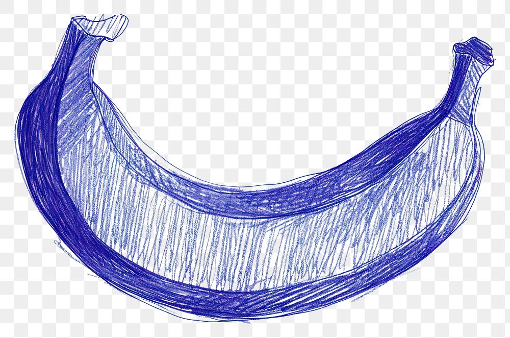 PNG  Drawing banana sketch blue furniture.
