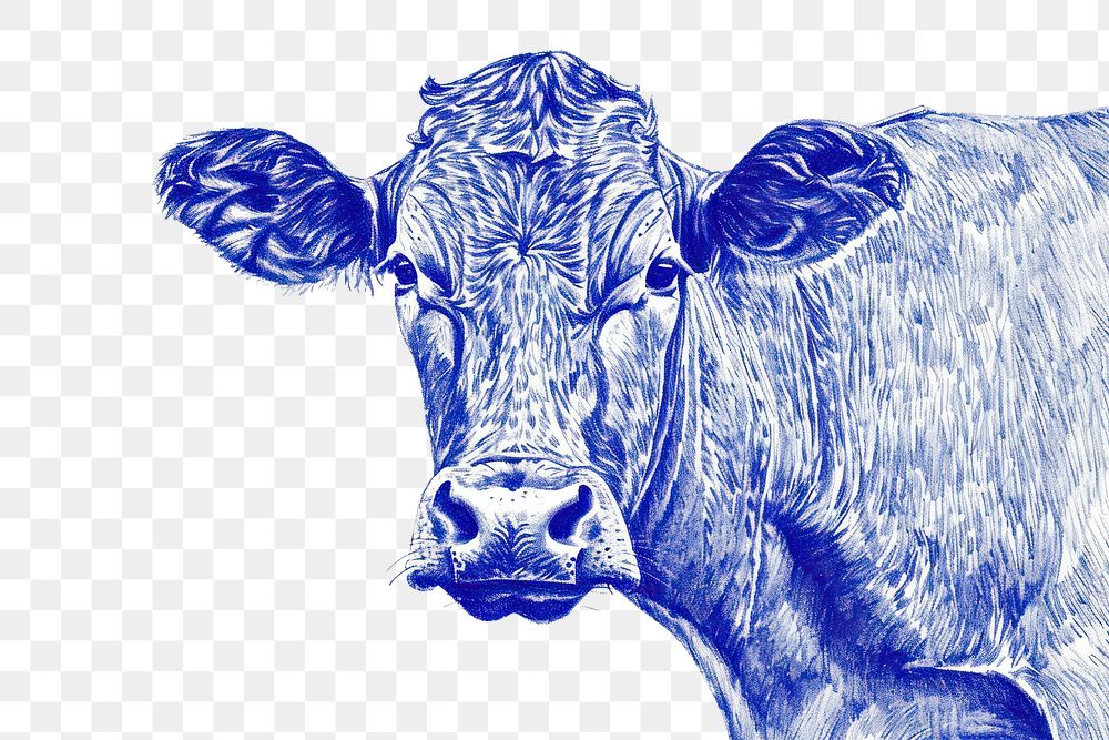 PNG  Drawing cow livestock mammal cattle.