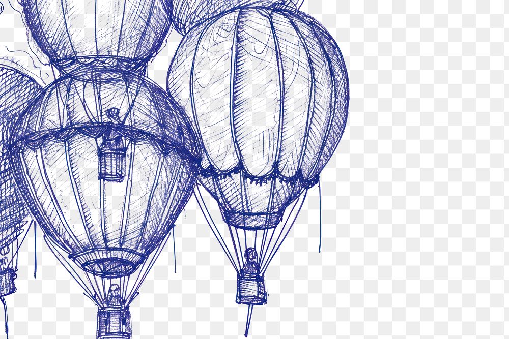 PNG Aircraft balloon vehicle drawing.