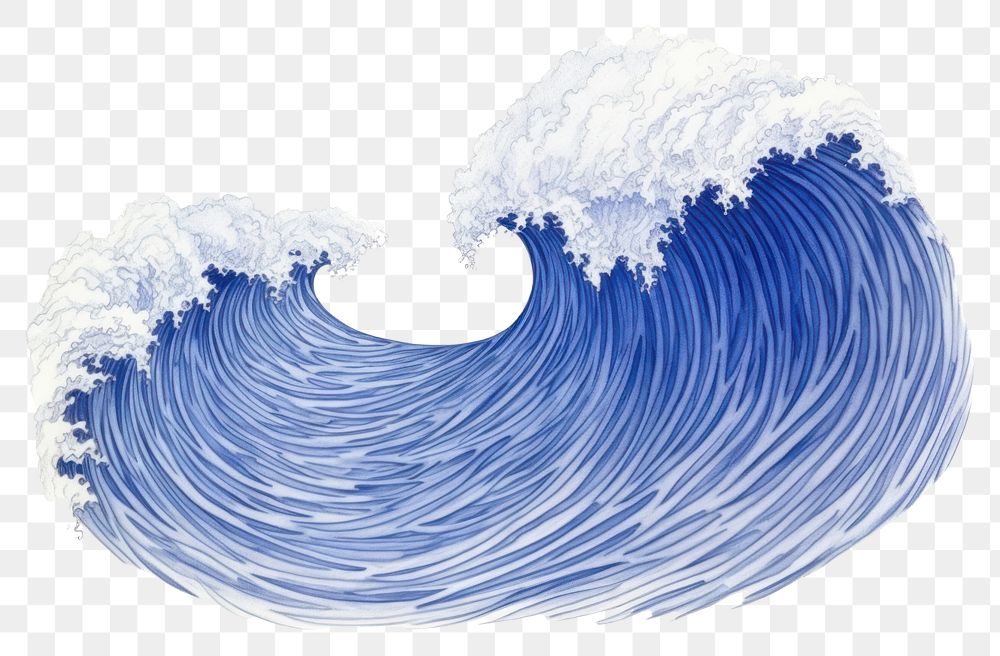 PNG  Drawing ocean wave nature sketch blue.
