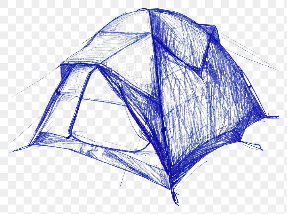 PNG  Drawing camping tent sketch paper blue.