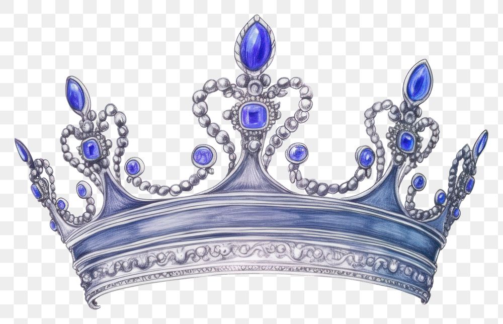 PNG  Drawing crown jewelry tiara blue.