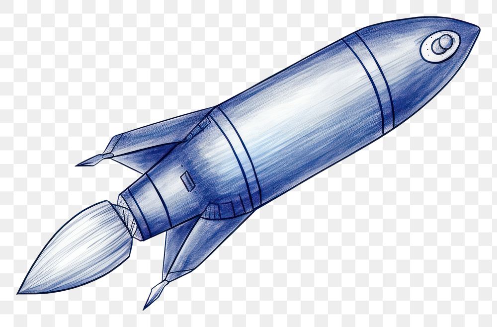 PNG  Drawing rocket sketch missile blue.