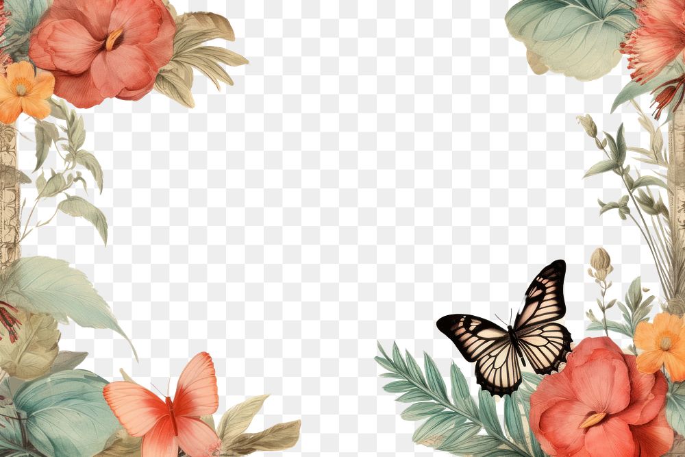 PNG  Backgrounds butterfly pattern flower.