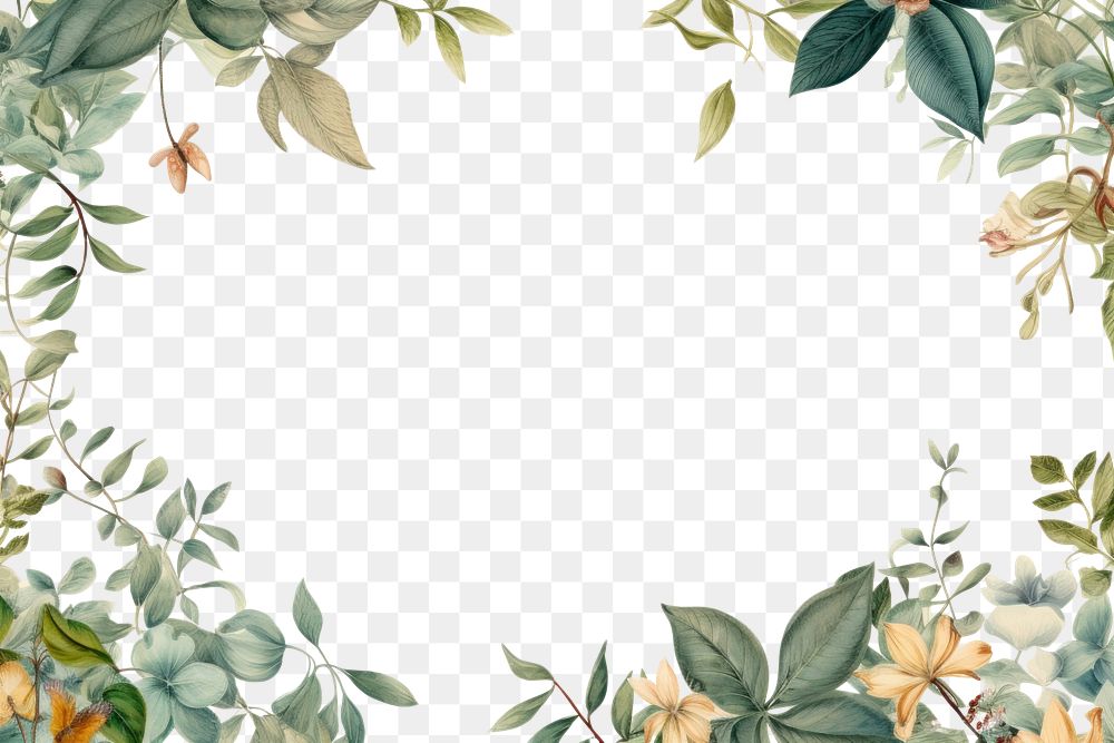 PNG  Realistic vintage drawing of vine border backgrounds pattern plant.
