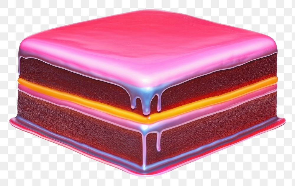 PNG  Surrealistic painting of cake white background rectangle furniture.