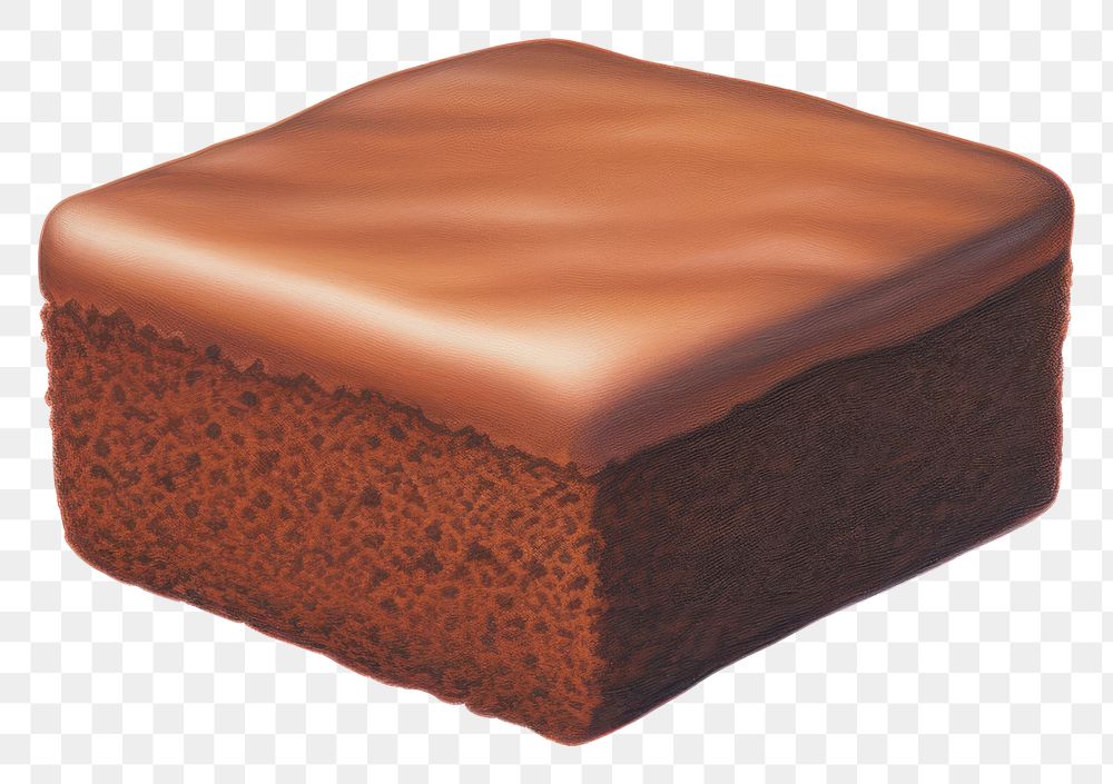 PNG  Surrealistic painting of brownie chocolate dessert food.