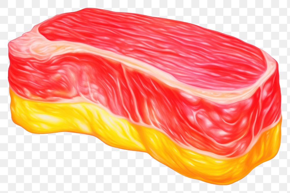 PNG  Surrealistic painting of steak food meat art.