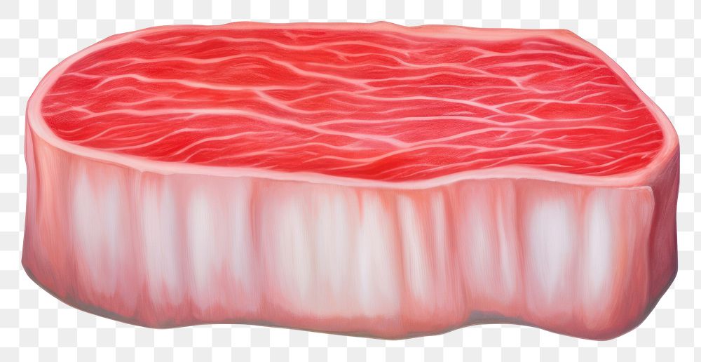 PNG  Surrealistic painting of steak food meat white background.