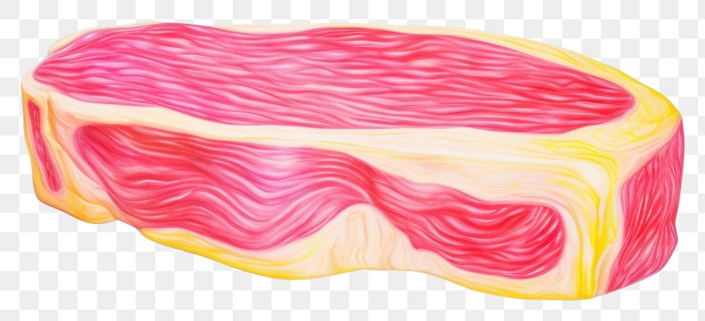 PNG  Surrealistic painting of steak pattern ketchup yellow.