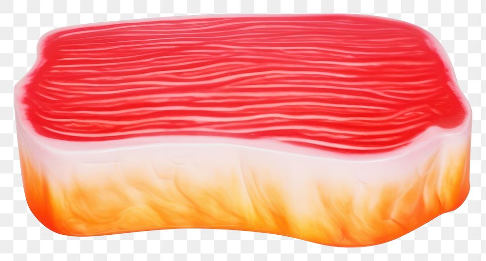 PNG  Surrealistic painting of steak food white background ketchup.