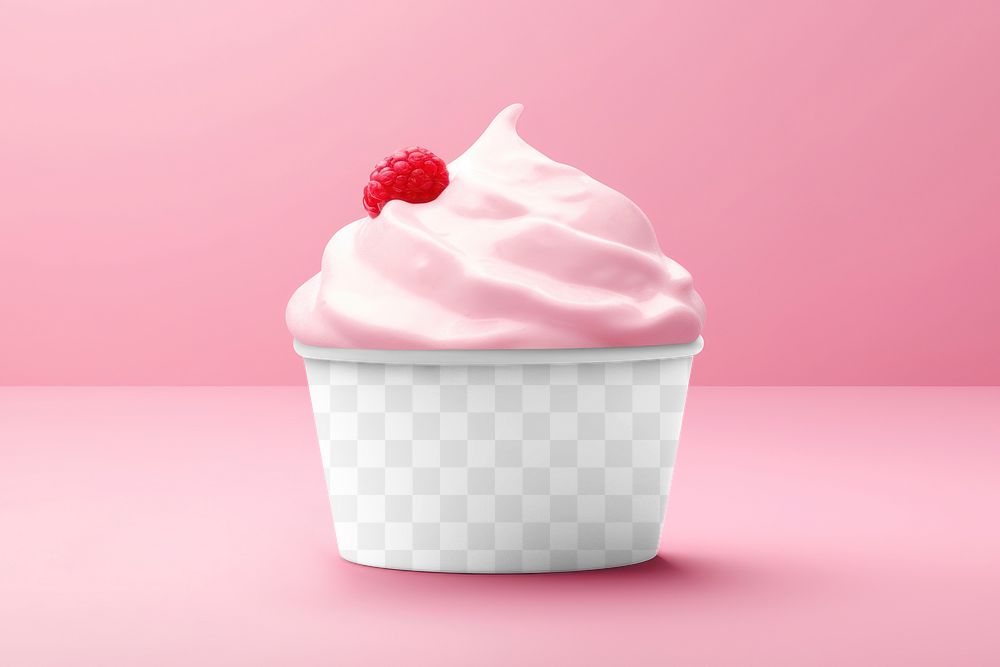 Ice cream cup png transparent mockup