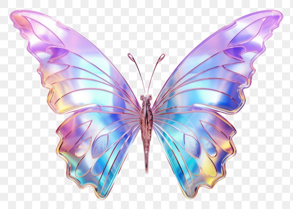 PNG Butterfly iridescent animal insect white background