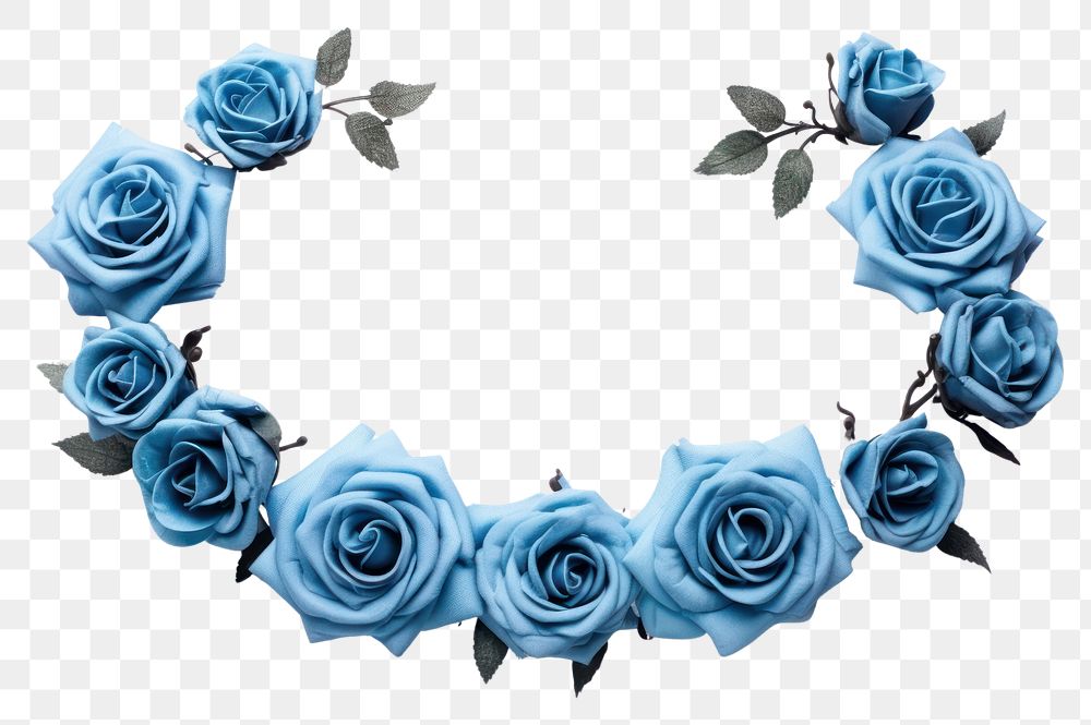 PNG Frame floral blue roses jewelry flower plant