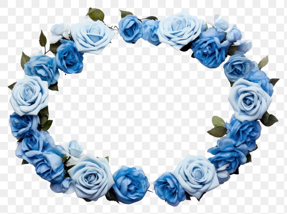 PNG Frame floral blue roses jewelry flower petal.