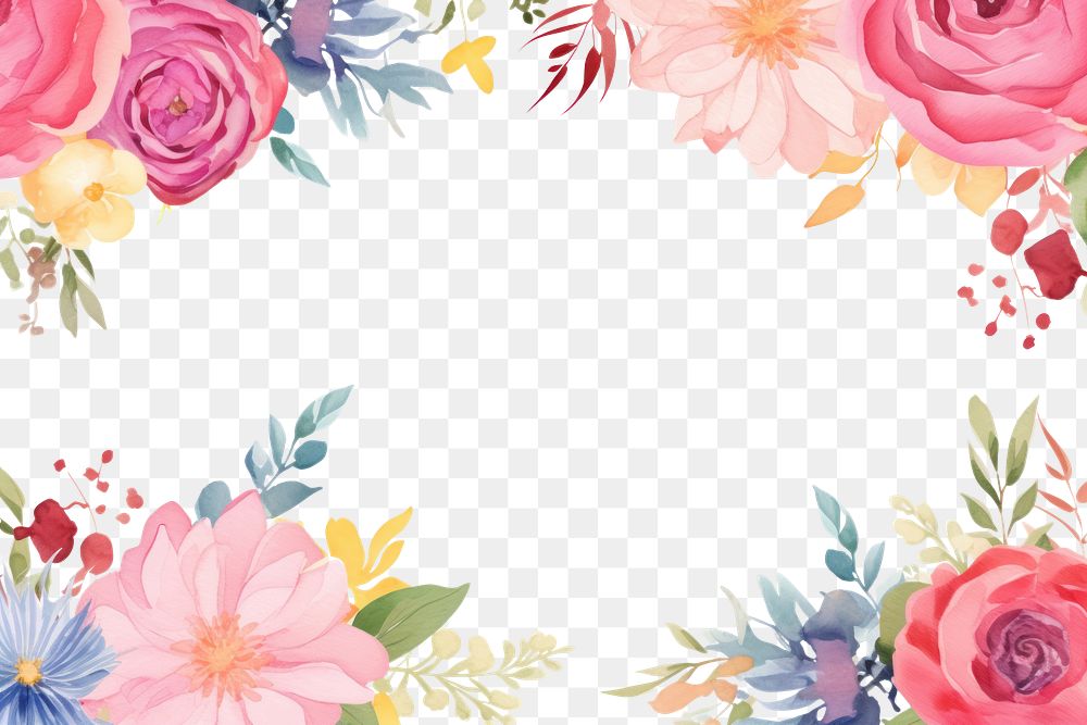 PNG  Color flower paper card frame backgrounds pattern plant.
