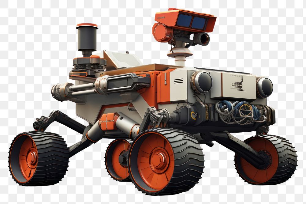 PNG  Mars Rover vehicle robot white background transportation technology. AI generated Image by rawpixel.