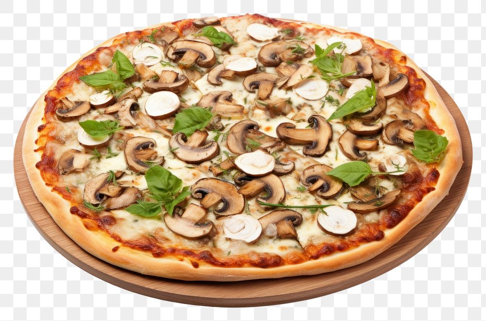 PNG Pizza mozzarella mushroom food. AI generated Image by rawpixel.