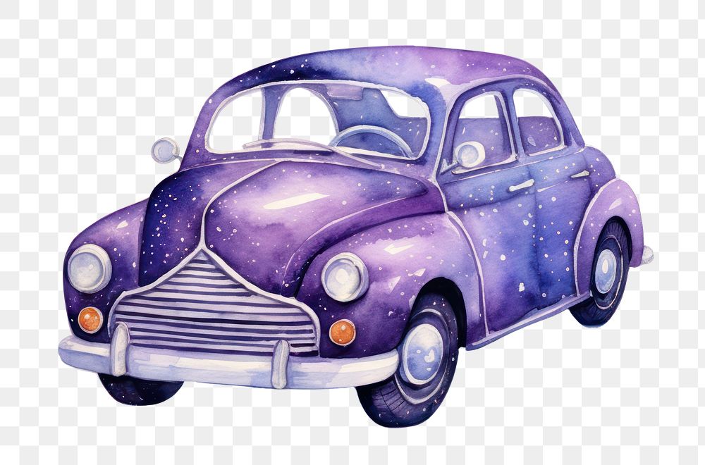 PNG  Car in Watercolor style vehicle drawing sketch.
