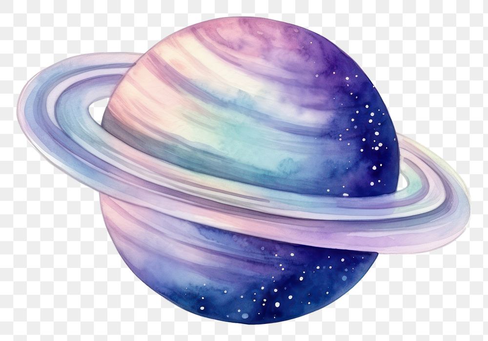 PNG  Saturn in Watercolor style astronomy universe planet.