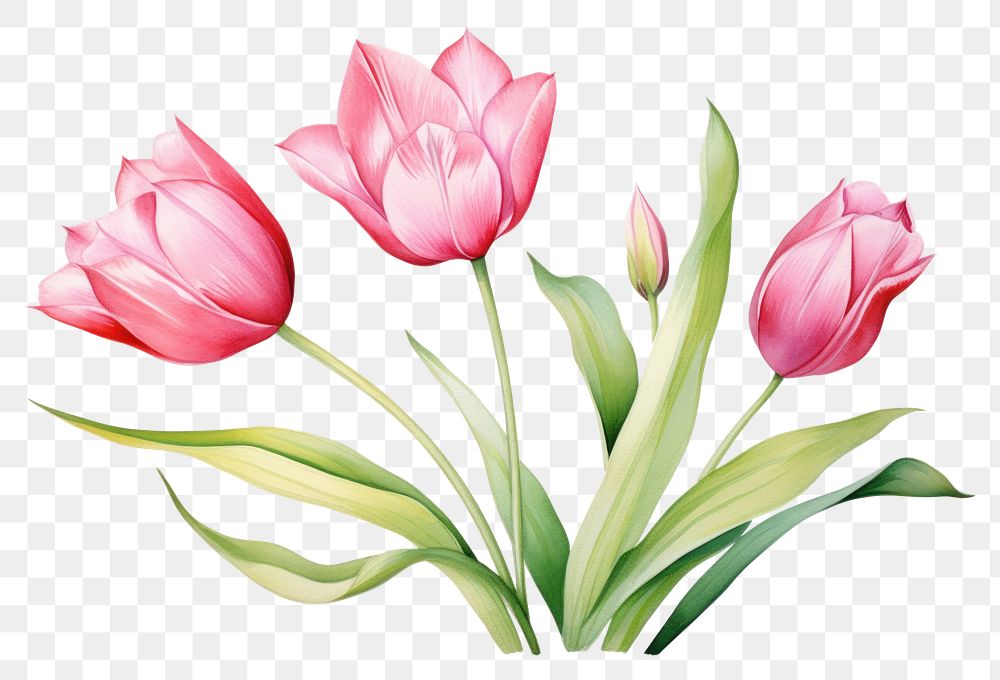 PNG Watercolor tulip flower as | Premium PNG - rawpixel