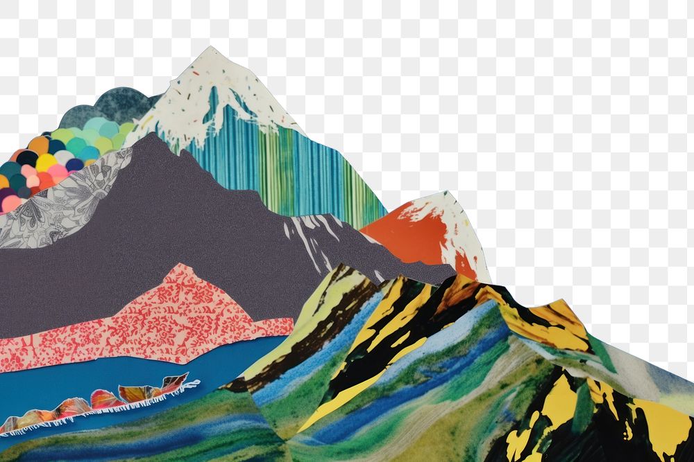 PNG Mountain and sky art outdoors painting