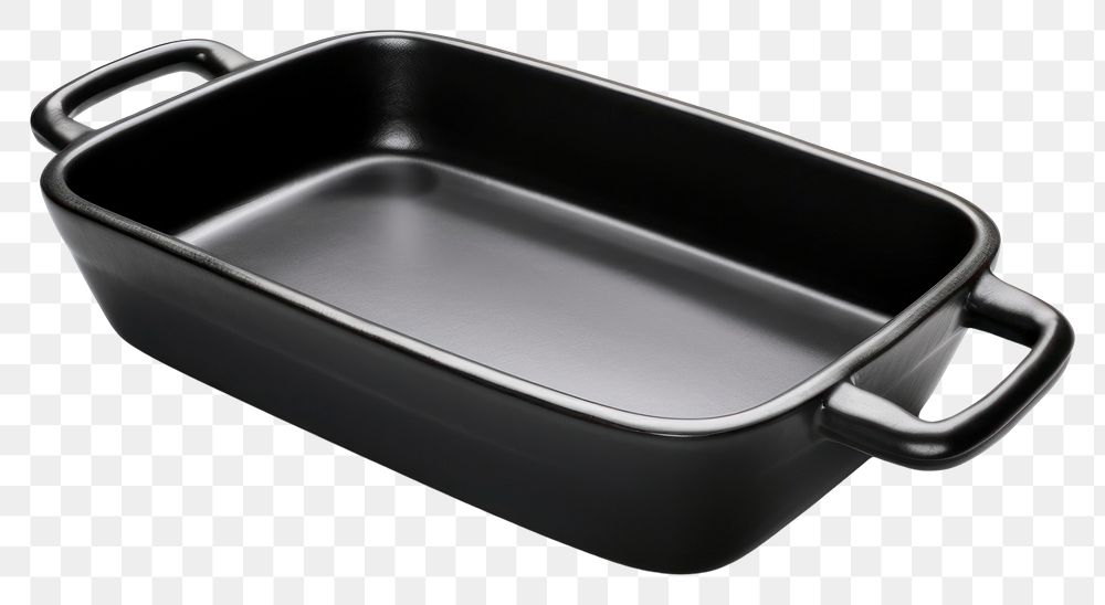 PNG A black hot dish ceramic tray white background cookware.