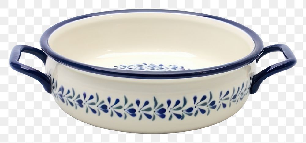 PNG A blue hot dish ceramic porcelain pottery bowl.