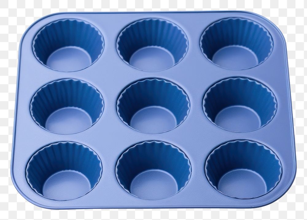 PNG A blue muffin pan white background medication chocolate.