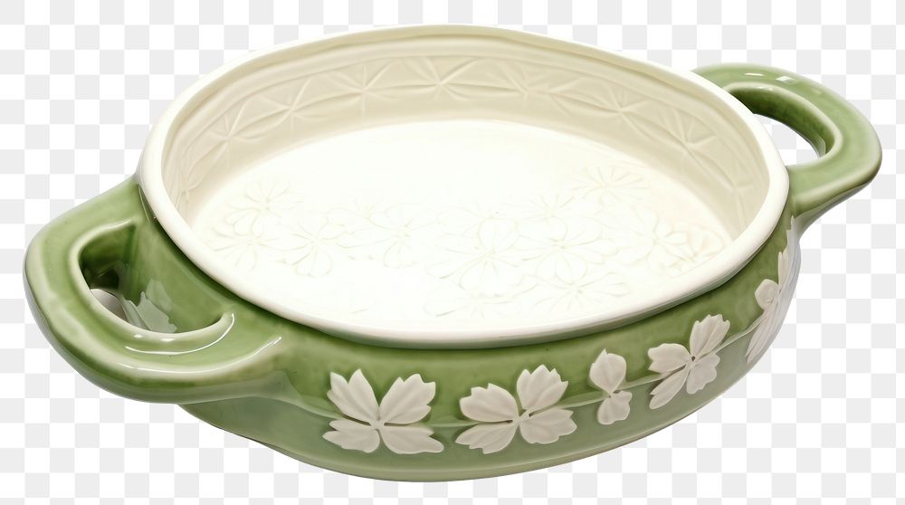 PNG A green hot dish ceramic porcelain white background dishware.
