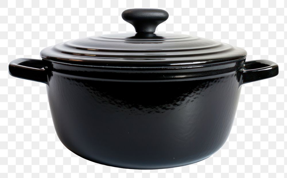 PNG A retro black dutch oven pot cookware white background appliance.