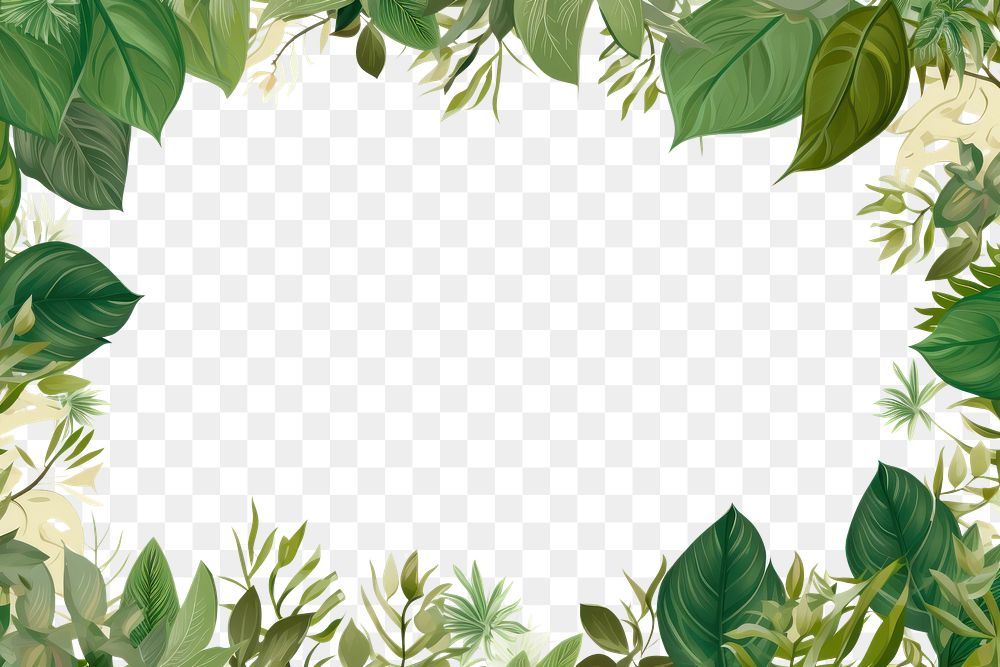 PNG  Decorative green leaves backgrounds outdoors pattern.