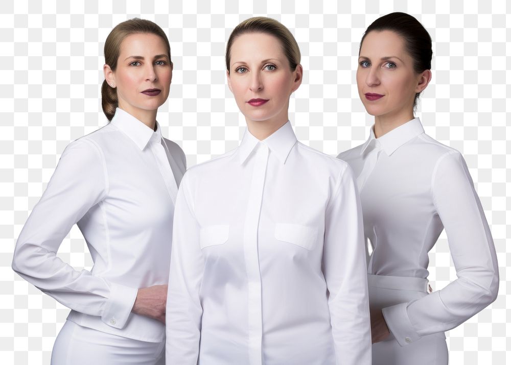 PNG White women wearing white corporate uniform portrait sleeve adult.