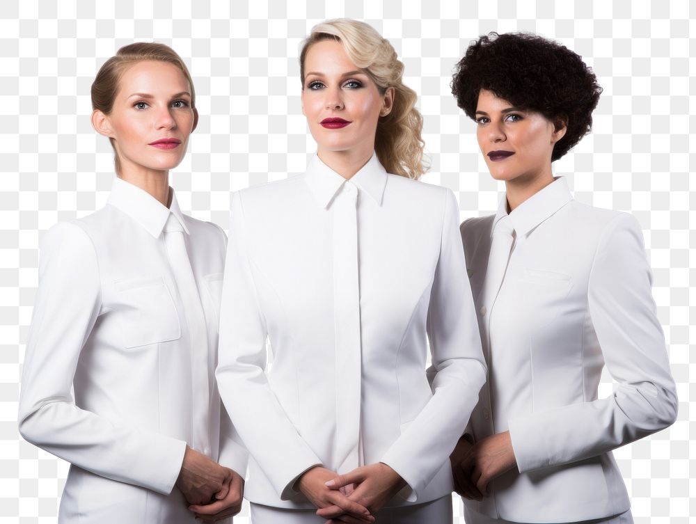 PNG White women wearing white formal airline stewardess uniform portrait sleeve adult.