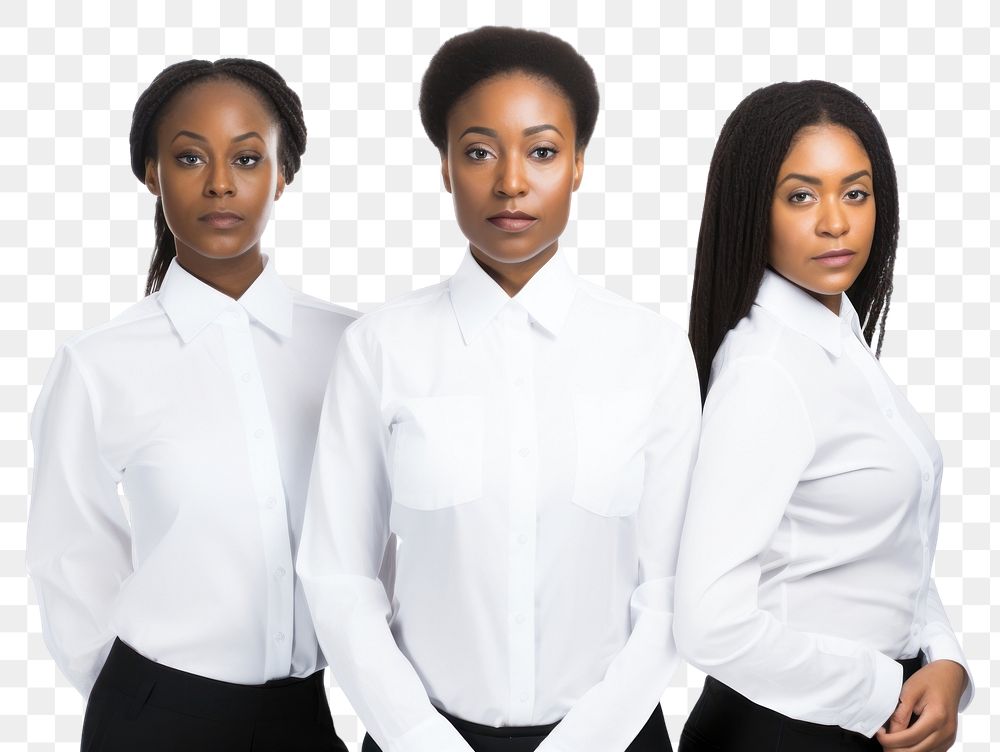 PNG Black women wearing white corporate uniform portrait sleeve adult.