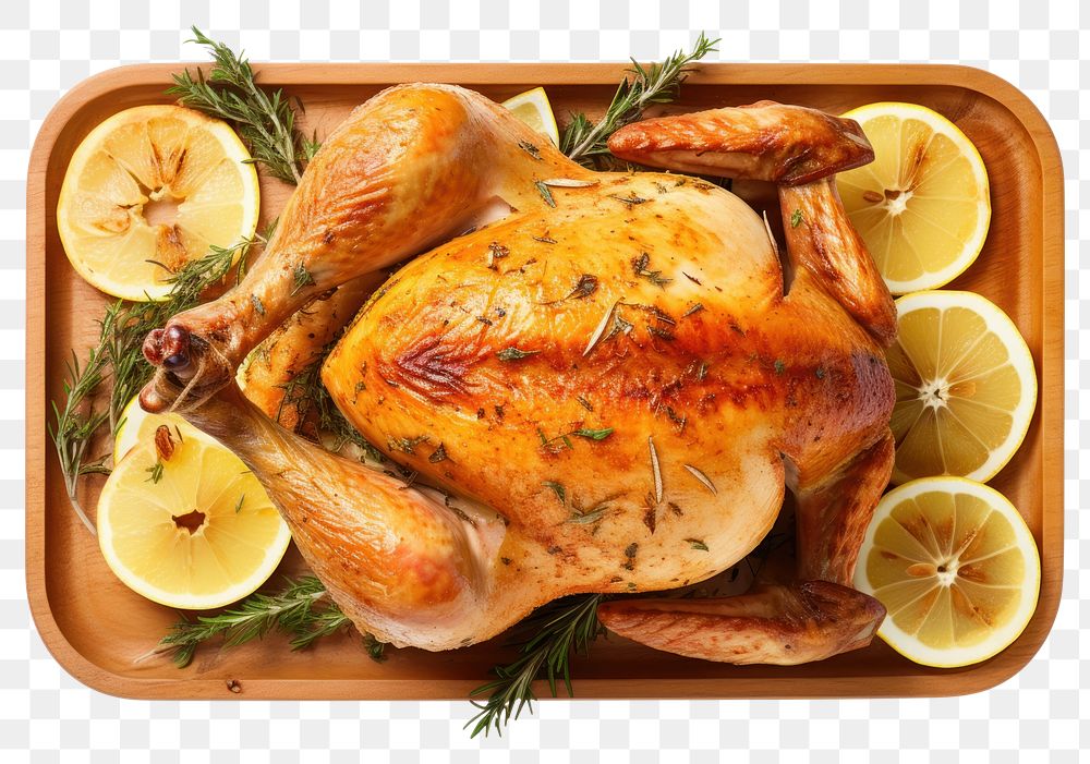 PNG  Chicken roasted dinner fruit. AI generated Image by rawpixel.