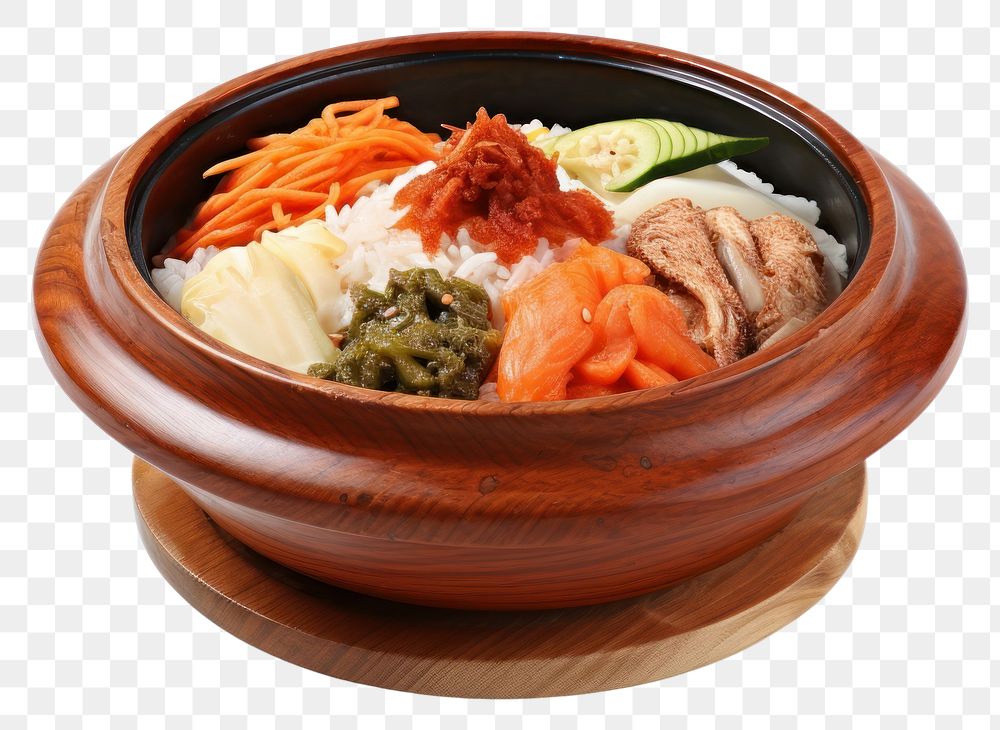 PNG  Korean food plate meal dish. AI generated Image by rawpixel.