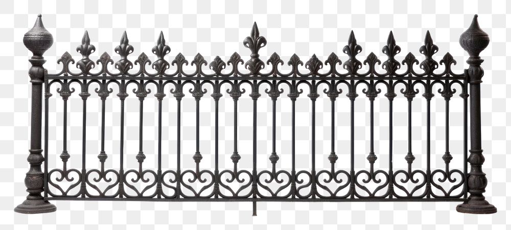 PNG Iron fence gate white background architecture