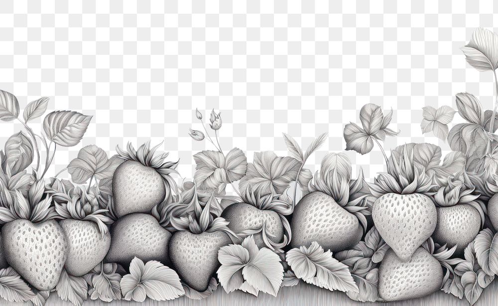 PNG Strawberry field drawing sketch graphics. AI generated Image by rawpixel.