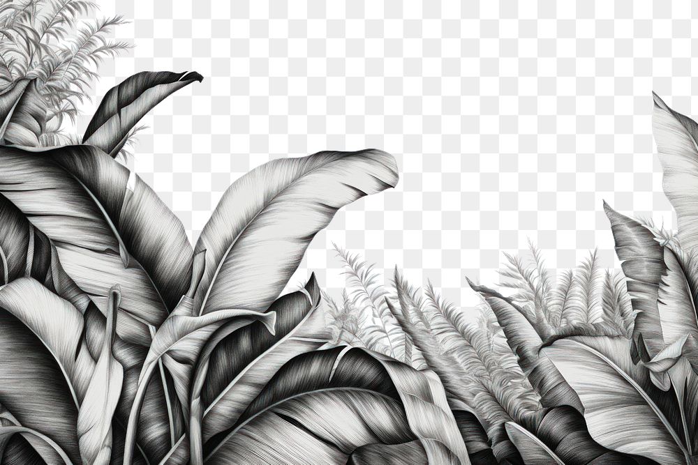 PNG Tropical leaves drawing sketch agriculture. AI generated Image by rawpixel.