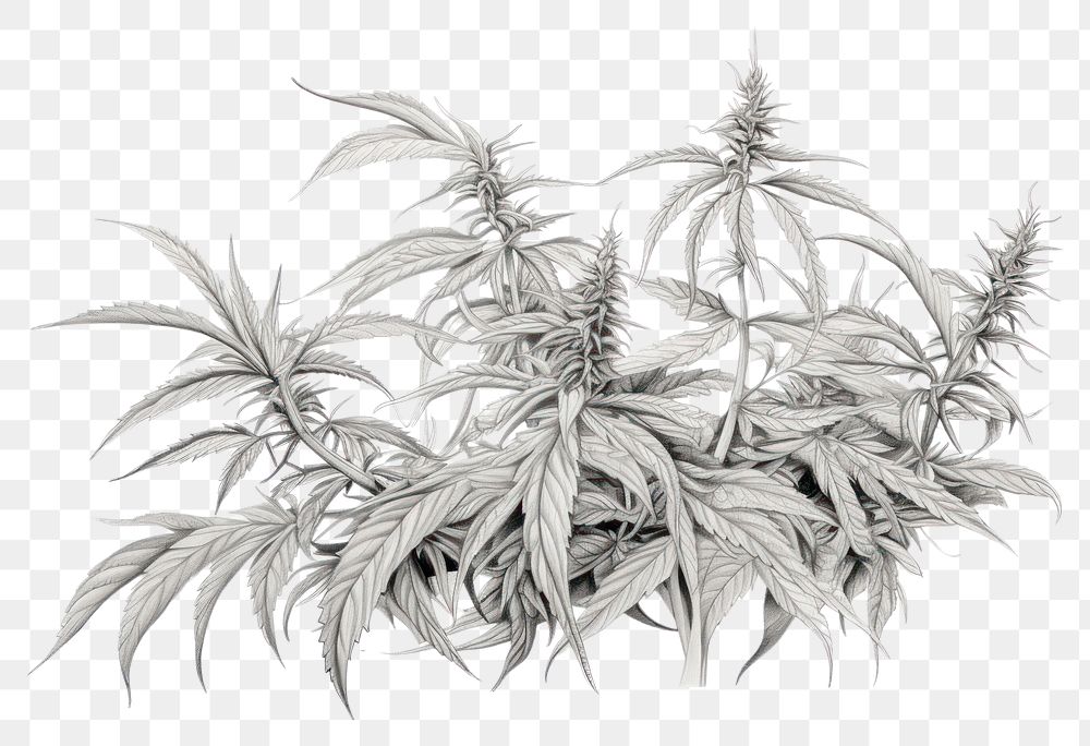 PNG A group of cannabis drawing sketch plant. AI generated Image by rawpixel.
