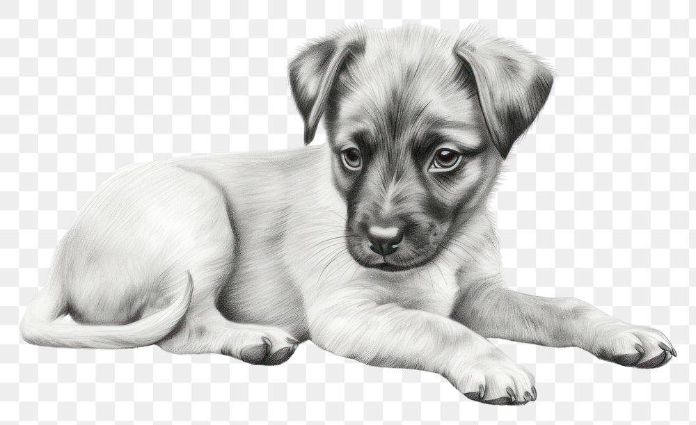 PNG Puppy drawing sketch mammal. AI generated Image by rawpixel.