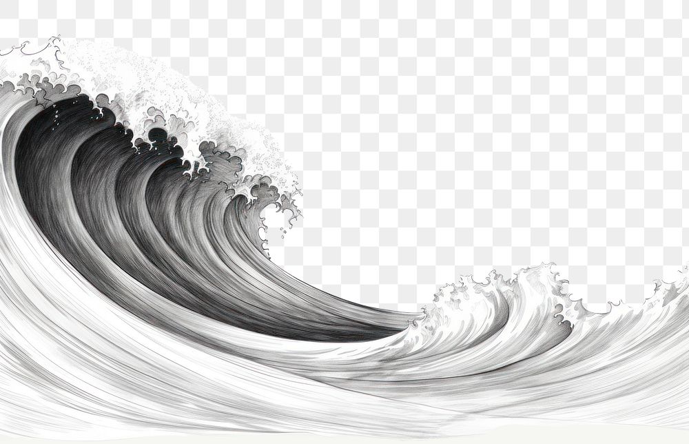 PNG Ocean wave drawing sketch nature. AI generated Image by rawpixel.