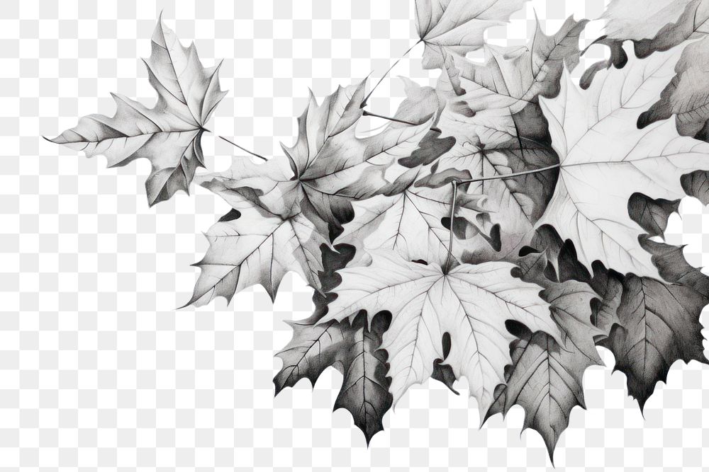 PNG Autumn leaves falling drawing sketch plant. AI generated Image by rawpixel.