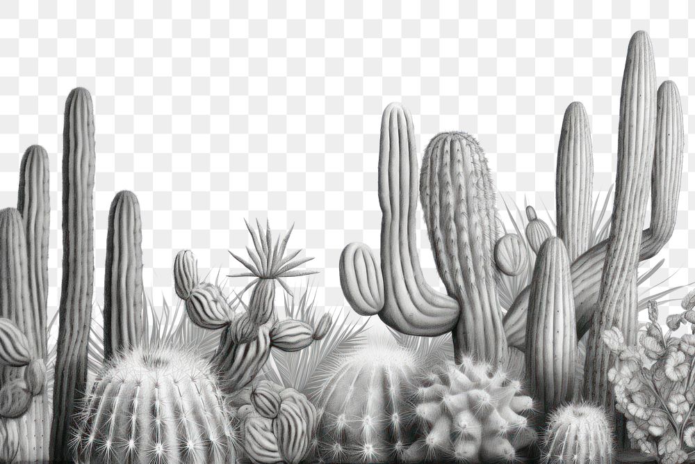 PNG Cactuses drawing sketch plant. AI generated Image by rawpixel.