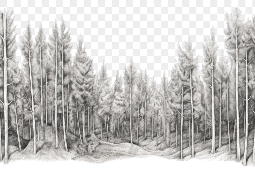 PNG Forrest drawing sketch plant. AI generated Image by rawpixel.